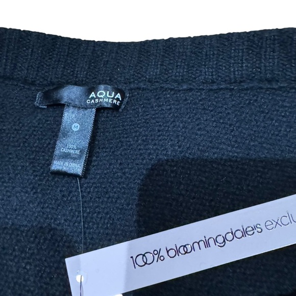 Aqua Sz M Sweater Black Off-the-Shoulder Cashmere Mobwife Goth Punk Luxury - Picture 5 of 5